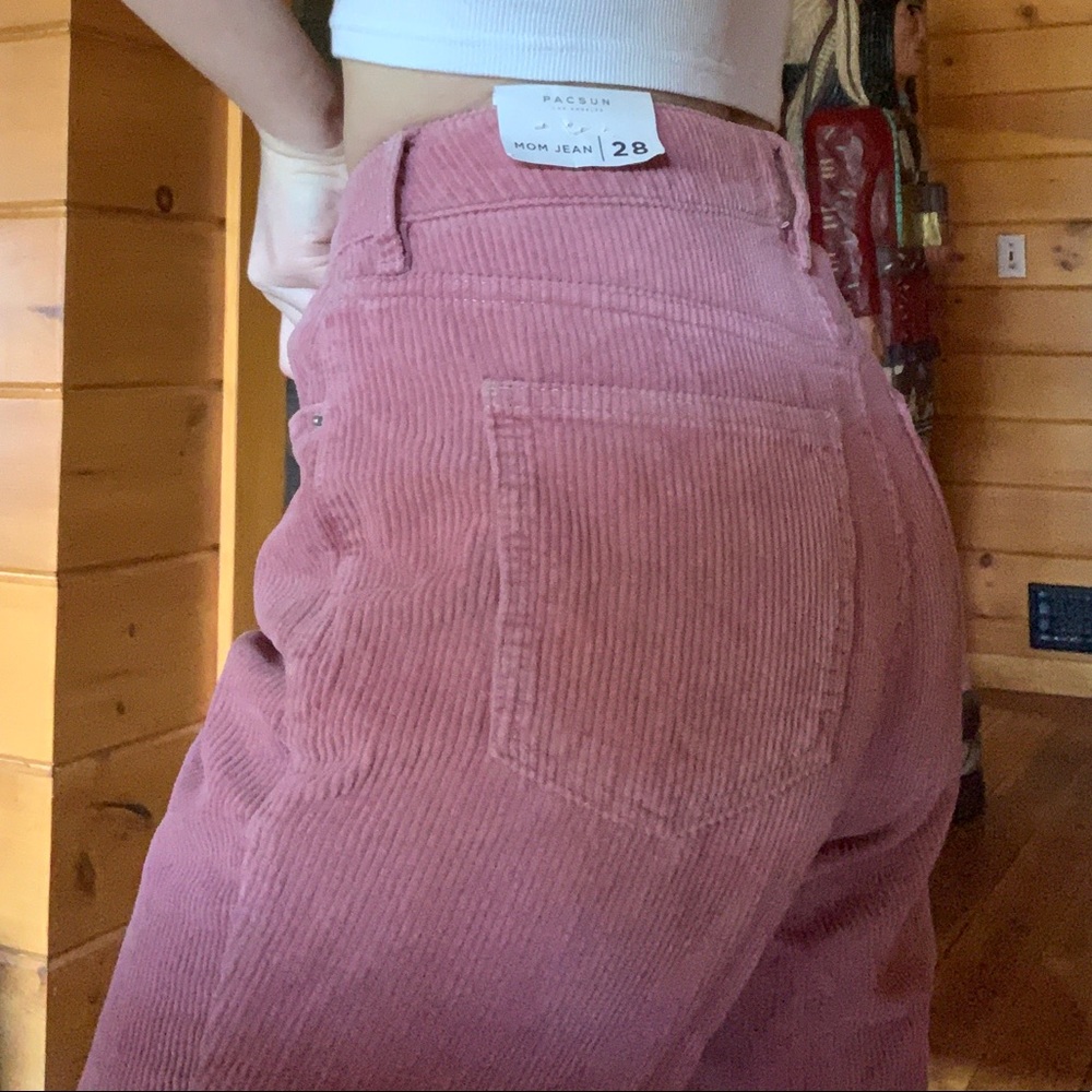 pink corduroy mom jean Pacsun